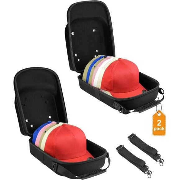 Hard Hat Travel Case Set Baseball Cap Storage Holder with Strap for 10 Hats - Picture 1 of 7